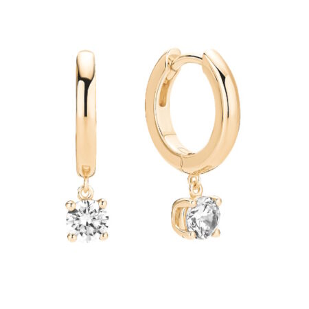 Creol med zirkonia i sølv forgyldt