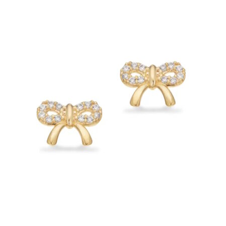 Øreringe Sløjfe med Cubic Zirkonia i 8 kt Guld