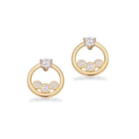 Øreringe med Cubic Zirkonia i 8 kt Guld