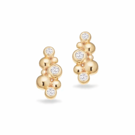 Øreringe Kugler med Cubic Zirkonia i 8 karat guld