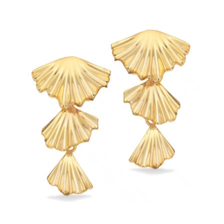 Ørehengere Plisse i Sølv Forgyldt