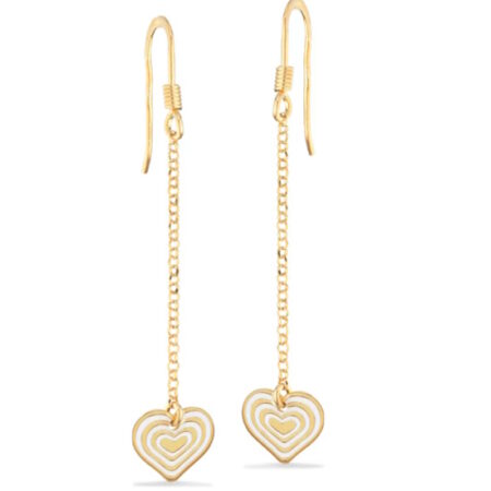 Ørebøjler Hjerte i Sølv Forgyldt