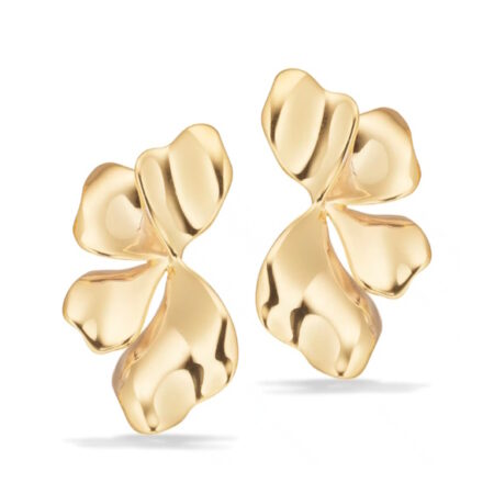 Øreringe Blomst i Sølv Forgyldt