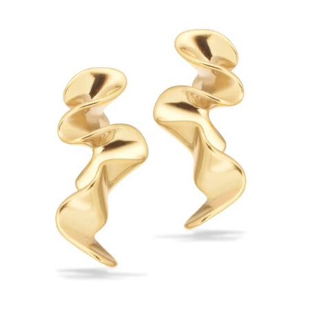 Øreringe Wave i Sølv Forgyldt