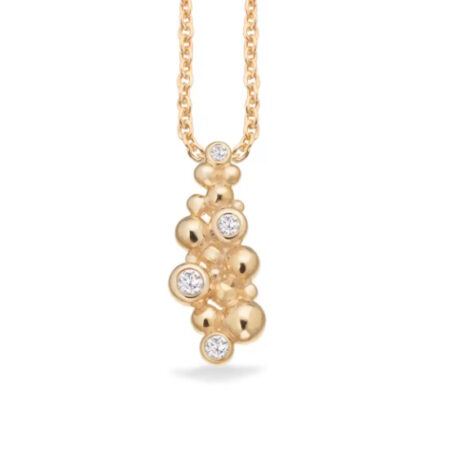 Halskæde med Cubic Zirkonia og Vedhæng i 8 kt.guld