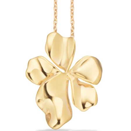 Halskæde Blomst i Sølv Forgyldt