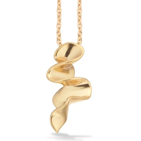 Halskæde Wave i Sølv Forgyldt