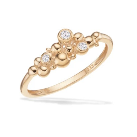 Ring Kugler med Cubic Zirkonia i 8 kt Guld