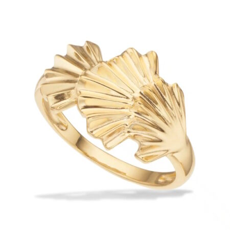 Ring Plisse i Sølv Forgyldt