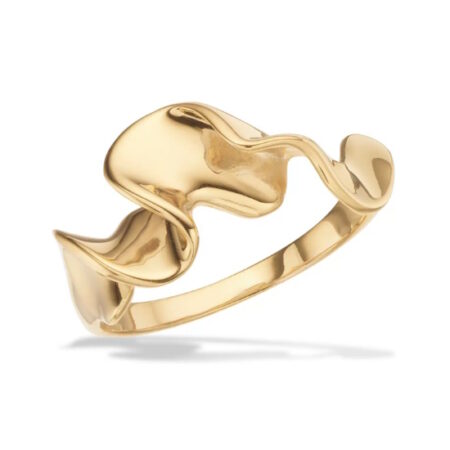 Ring " Wave" i Sølv Forgyldt