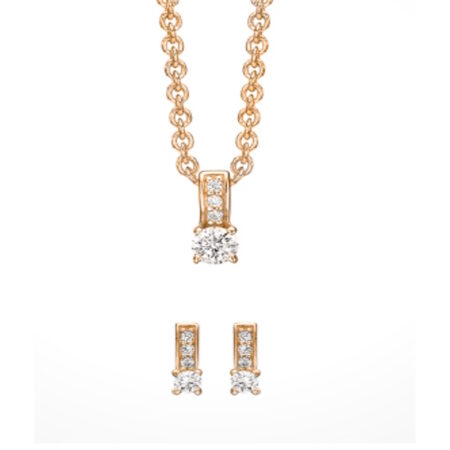 Sølvforgyldt Smykkesæt med zirkonia