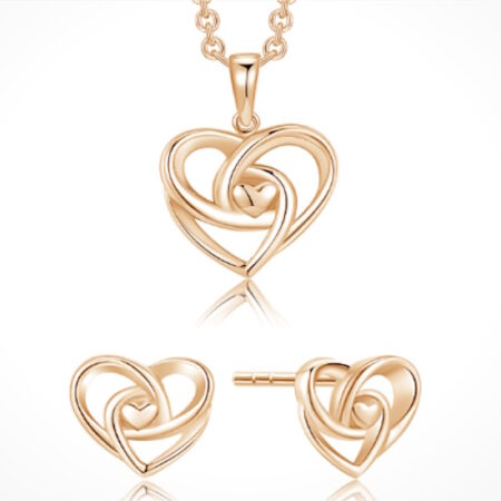 Sølvforgyldt Smykkesæt hjerte