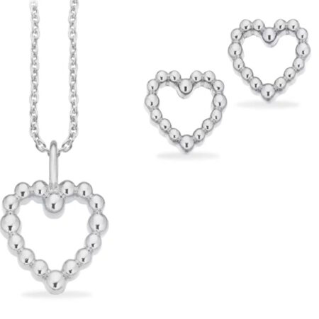 Pixel Smykkesæt Hjerte Sølv