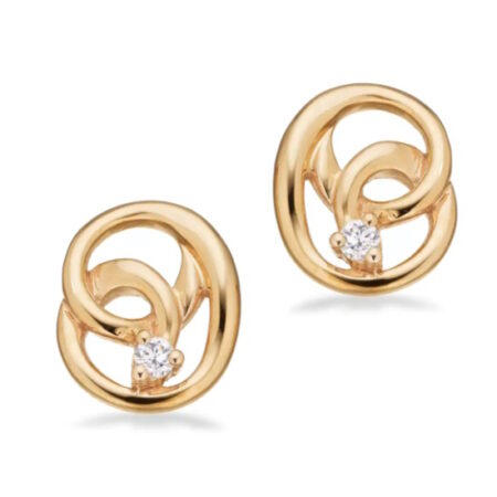 Elegante Øreringe i 8 kt. Guld med Zirkonia