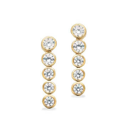 Øreringe i 8 kt. guld med cubic zirkonia